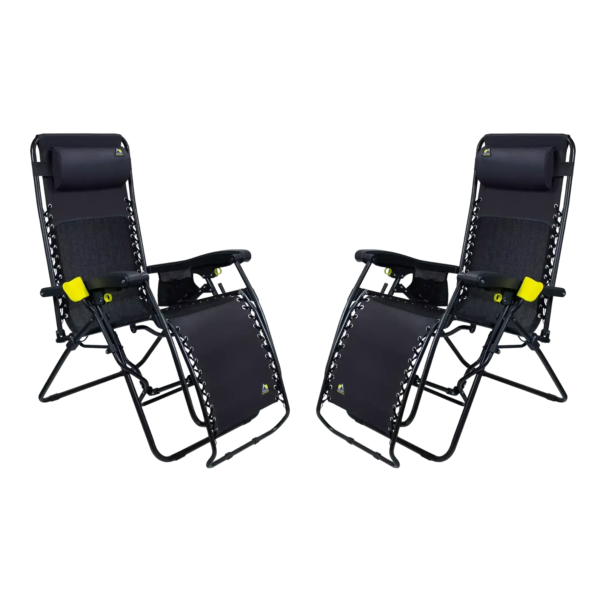 Low-Profile Freeform Zero Gravity Lounger Bundle - Choice 507 - Portable Heavy-Duty Low Boy Chair for Ocean Side - Black