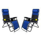 Low-Profile Freeform Zero Gravity Lounger Bundle - Choice 507 - Portable Heavy-Duty Low Boy Chair for Ocean Side - Royal Blue
