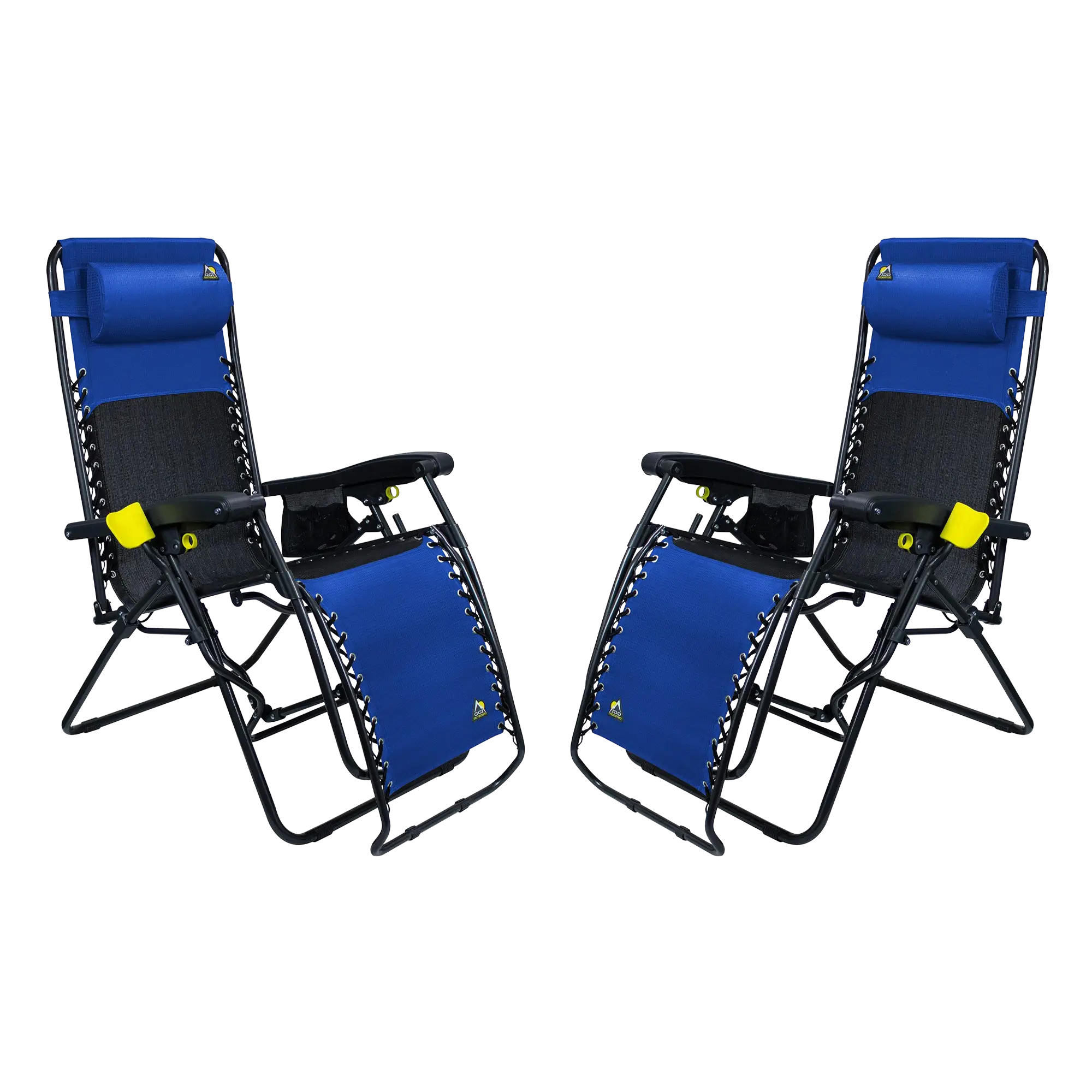 Low-Profile Freeform Zero Gravity Lounger Bundle - Choice 507 - Portable Heavy-Duty Low Boy Chair for Ocean Side - Royal Blue