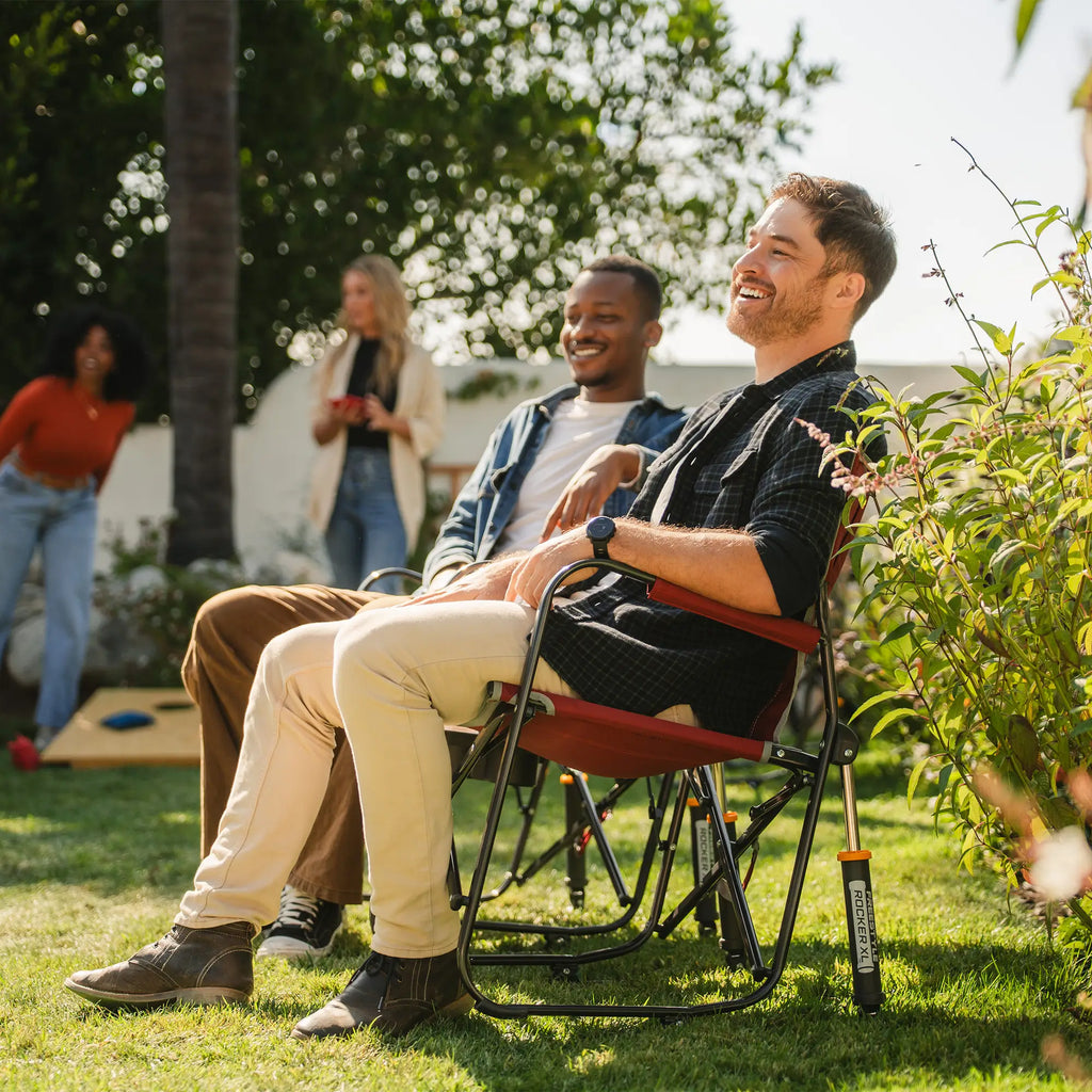 Premium All-Weather Freestyle Rocker XL with Side Table - Choice 836 - RoadTrip Rocker Smooth Motion Camp Chair Detail