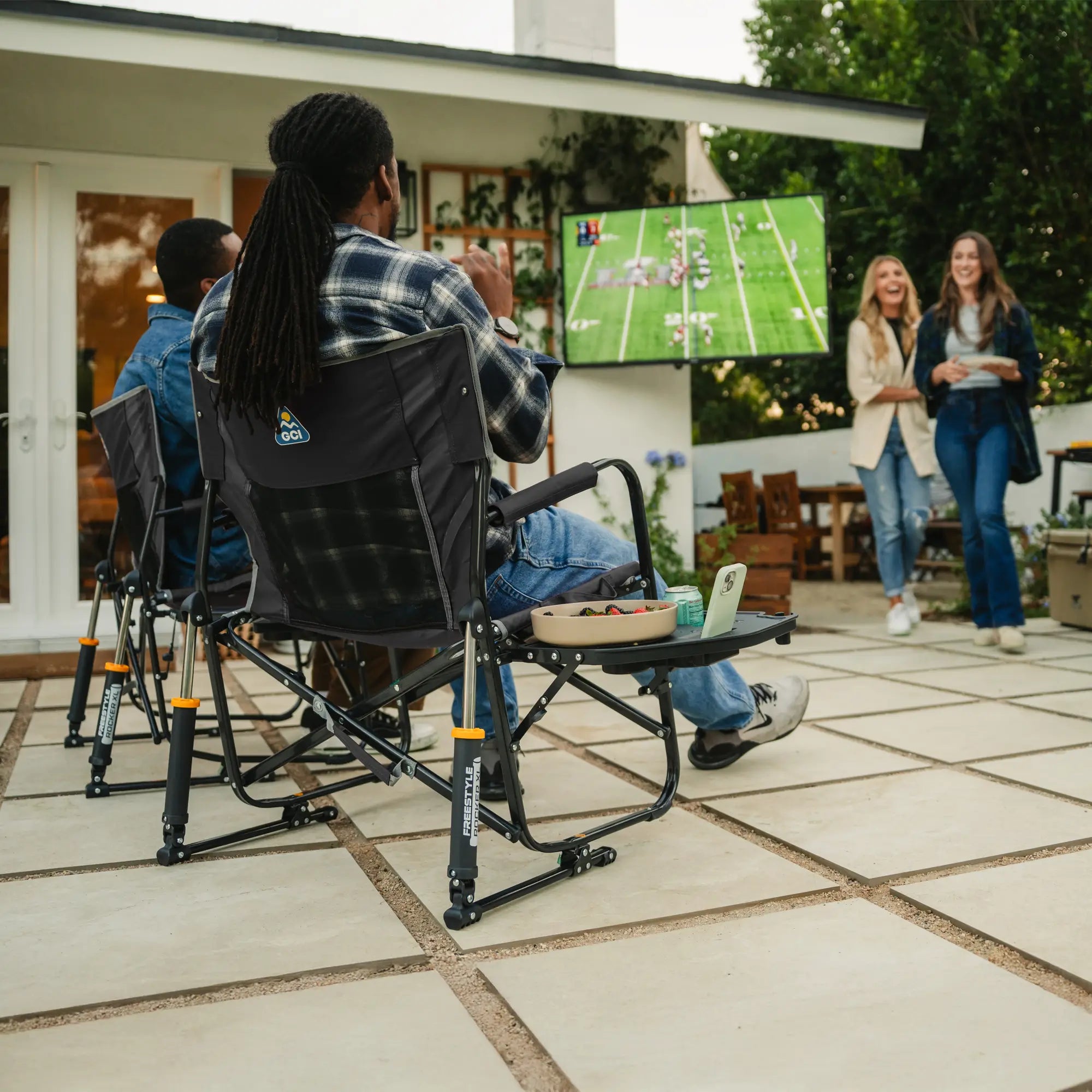 Premium All-Weather Freestyle Rocker XL with Side Table - Choice 836 - RoadTrip Rocker Smooth Motion Camp Chair Detail