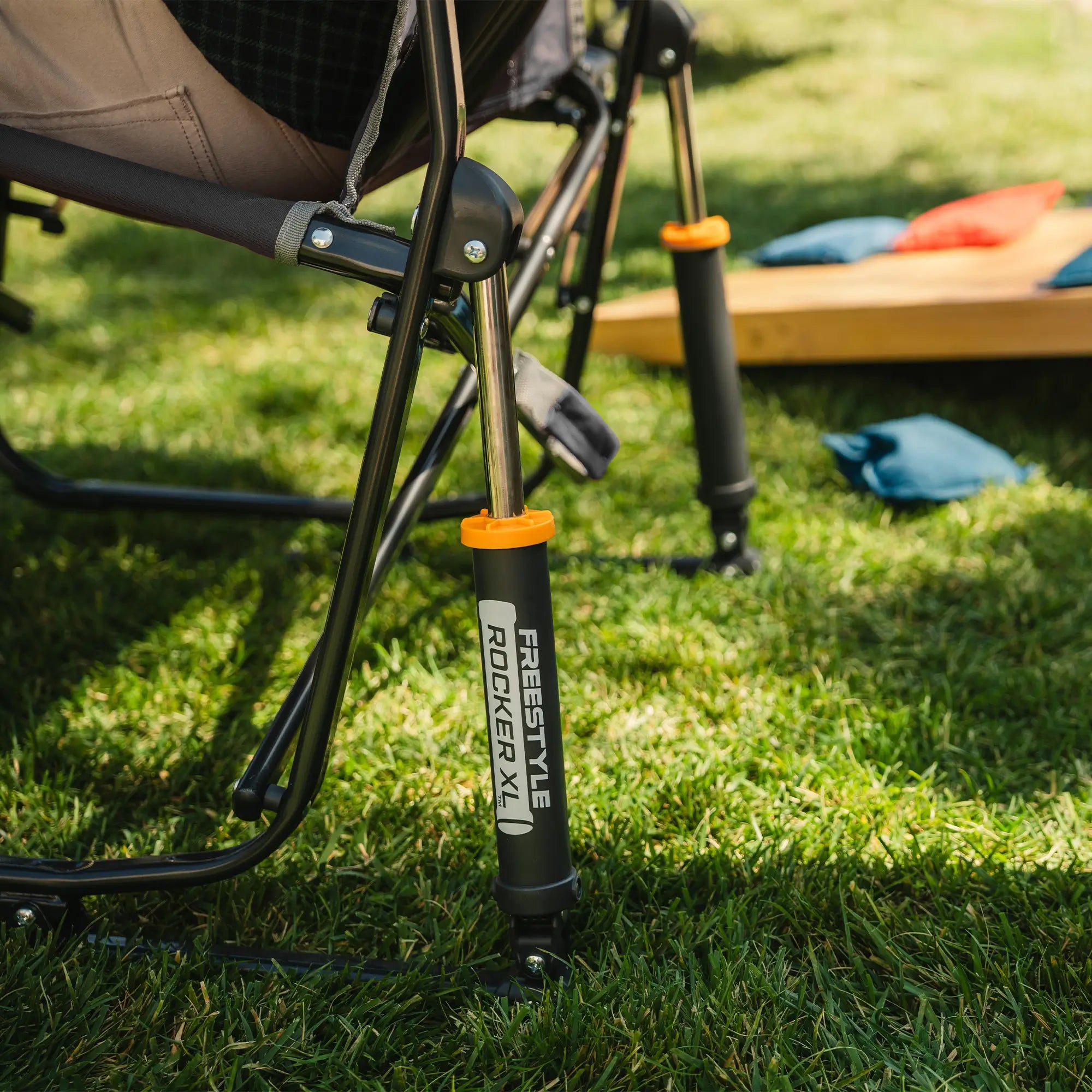 Premium All-Weather Freestyle Rocker XL with Side Table - Choice 836 - RoadTrip Rocker Smooth Motion Camp Chair Detail