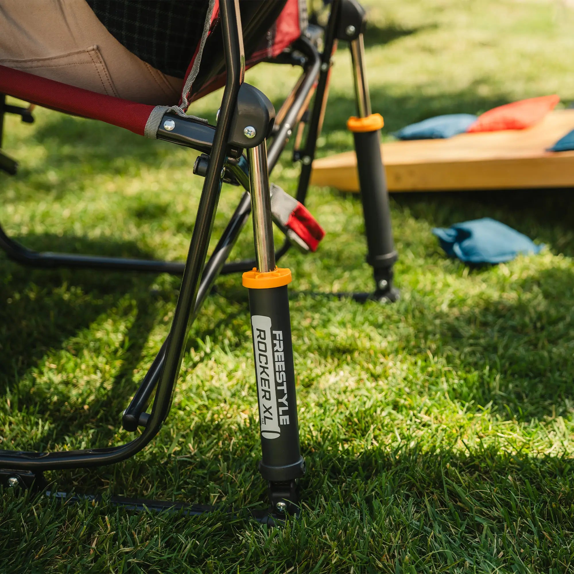 Premium All-Weather Freestyle Rocker XL with Side Table - Choice 836 - RoadTrip Rocker Smooth Motion Camp Chair Detail