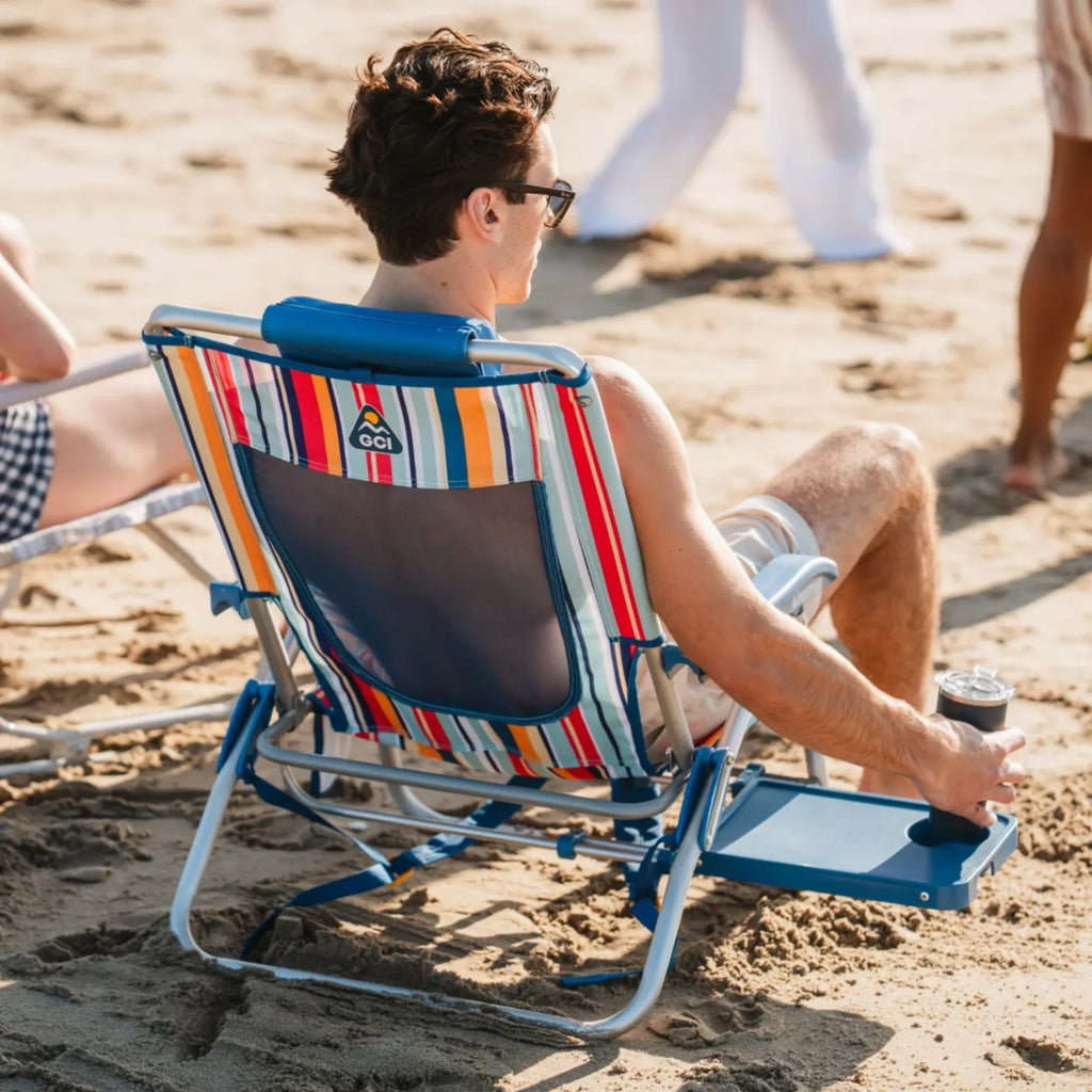 Reclining Beach Big Surf with Slide Table - Choice 334 - Rust-Resistant Aluminum Sand-Friendly Lounge Chair Detail