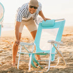 Reclining Beach Big Surf with Slide Table - Choice 334 - Rust-Resistant Aluminum Sand-Friendly Lounge Chair Detail