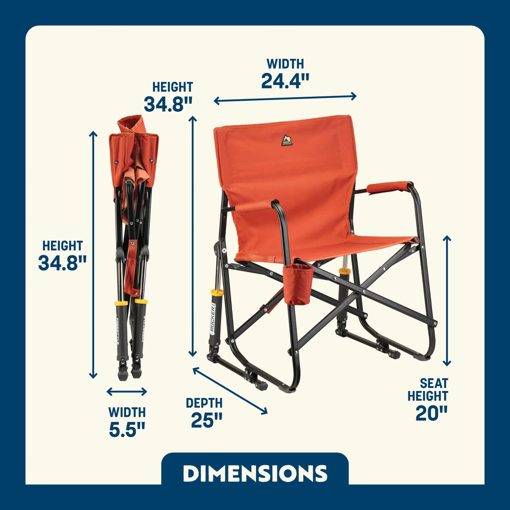 Smooth Motion Freestyle Rocker - Pumpkin Spice - Choice 373 - Freestyle Rocker Portable Outdoor Folding Chair Detail