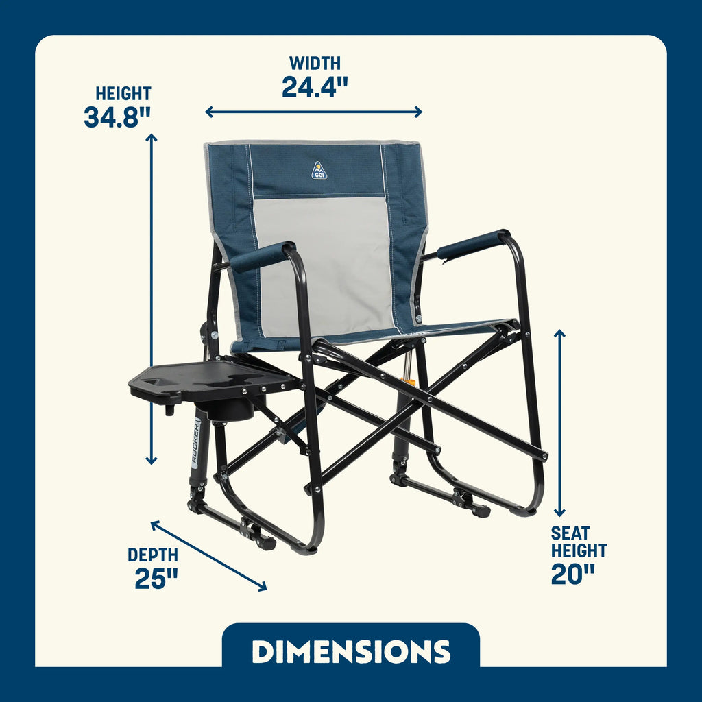 Smooth Motion Freestyle Rocker with Side Table - Choice 853 - RoadTrip Rocker Smooth Motion Camp Chair Detail