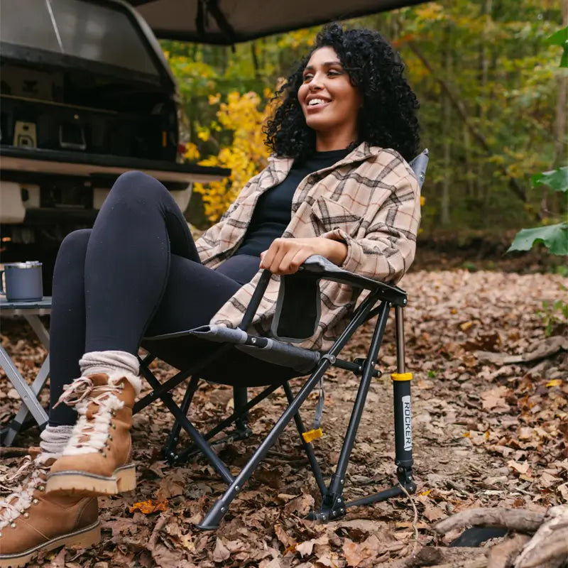 Premium All-Weather Kickback Rocker - Choice 345 - RoadTrip Rocker Smooth Motion Camp Chair Detail