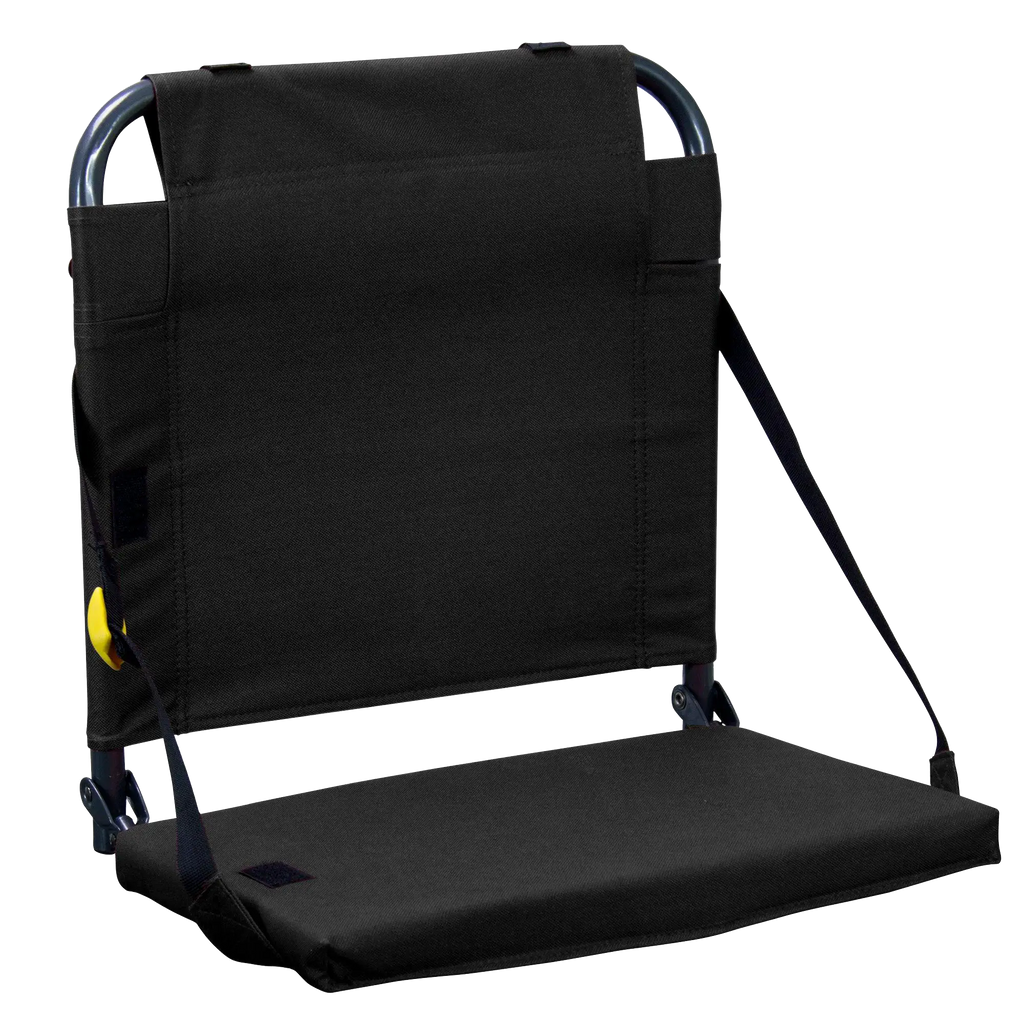 Ultra-Lightweight BleacherBack - Choice 696 - Lightweight Folding Bleacher Chair with Cushioning - Black