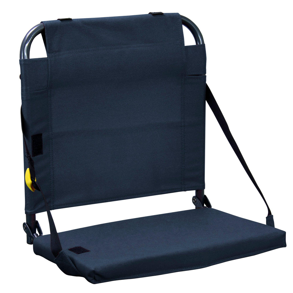 Ultra-Lightweight BleacherBack - Choice 696 - Lightweight Folding Bleacher Chair with Cushioning - Navy