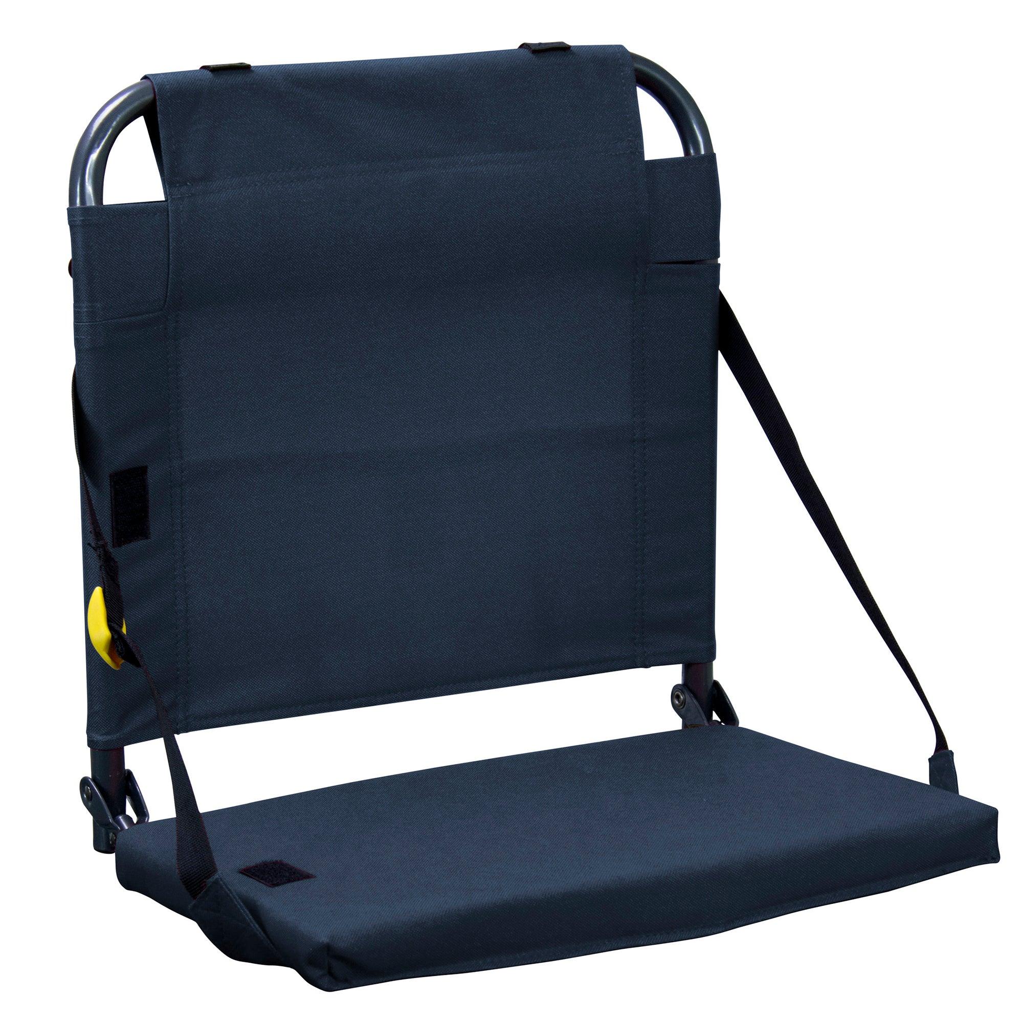 Ultra-Lightweight BleacherBack - Choice 696 - Lightweight Folding Bleacher Chair with Cushioning - Navy