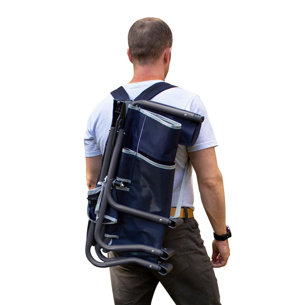 Lightweight Messenger Bi-Fold Slim Event Chair - Choice 334 - Ultra-Lightweight Telescoping PackSeat Travel Stool Detail