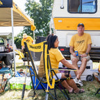 Heavy-Duty Freestyle College Comfort Pro Rocker - Iowa Hawkeyes - Choice 249 - Patented Spring-Action Rocking Chair for Camping Detail