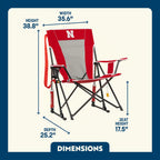Premium All-Weather College Comfort Pro Rocker - Nebraska Cornhuskers - Choice 161 - RoadTrip Rocker Smooth Motion Camp Chair Detail