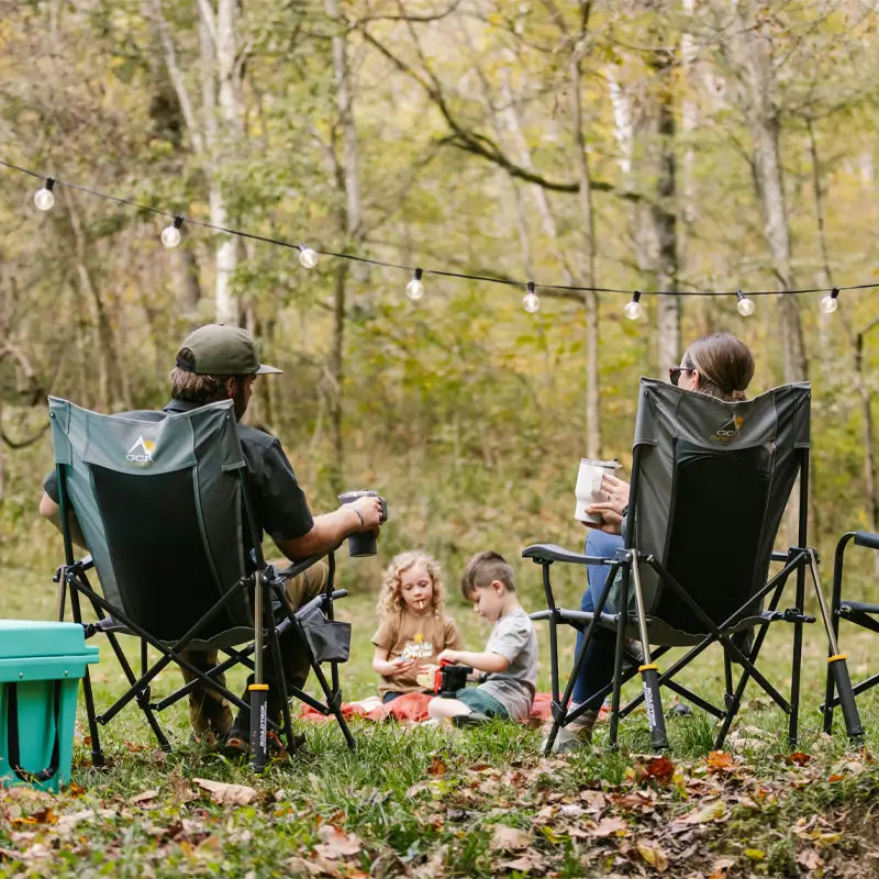 Luxury Camp RoadTrip Rocker - Choice 855 - Heavy-Duty Kickback Rocker with Beverage Holder Detail
