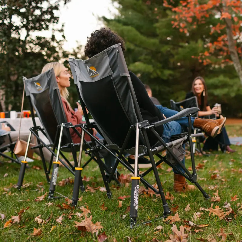 Luxury Camp RoadTrip Rocker - Choice 855 - Heavy-Duty Kickback Rocker with Beverage Holder Detail