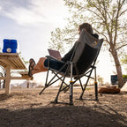 Luxury Camp RoadTrip Rocker - Choice 855 - Heavy-Duty Kickback Rocker with Beverage Holder Detail