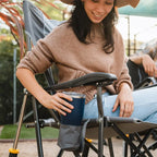Luxury Camp RoadTrip Rocker - Choice 855 - Heavy-Duty Kickback Rocker with Beverage Holder Detail