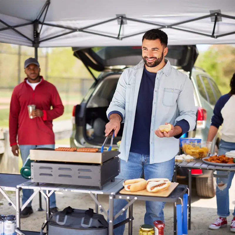 Heavy-Duty Camp Slim-Fold Cook Station - Choice 575 - Multi-Purpose Outdoor Culinary Cooking Set Detail