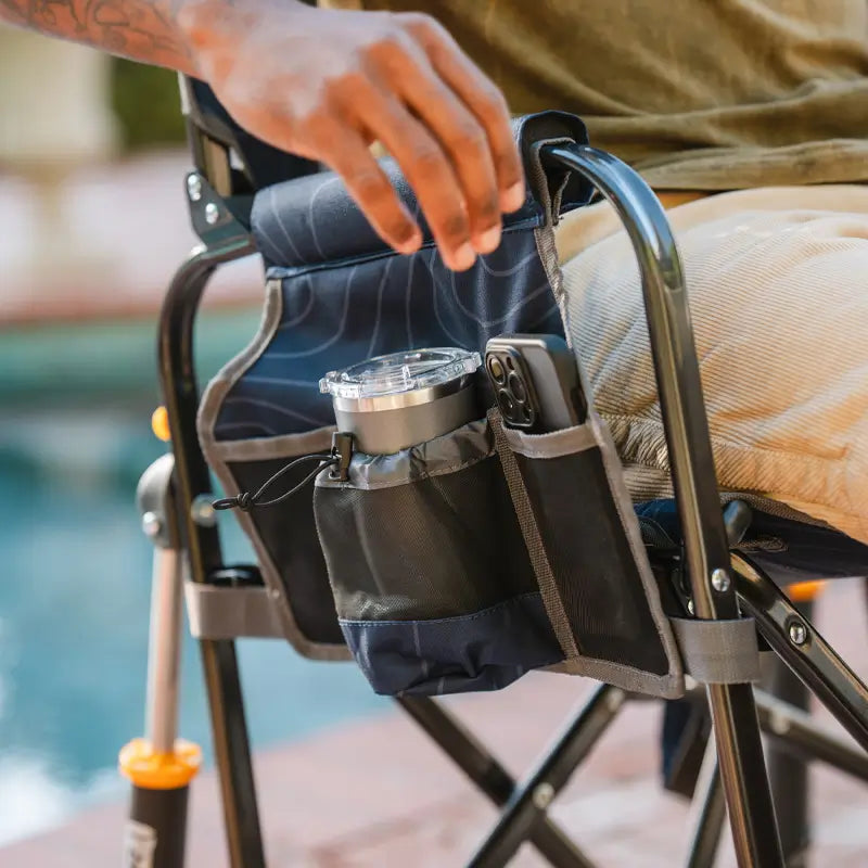 Luxury Camp Stowaway Rocker - Choice 794 - RoadTrip Rocker Smooth Motion Camp Chair Detail