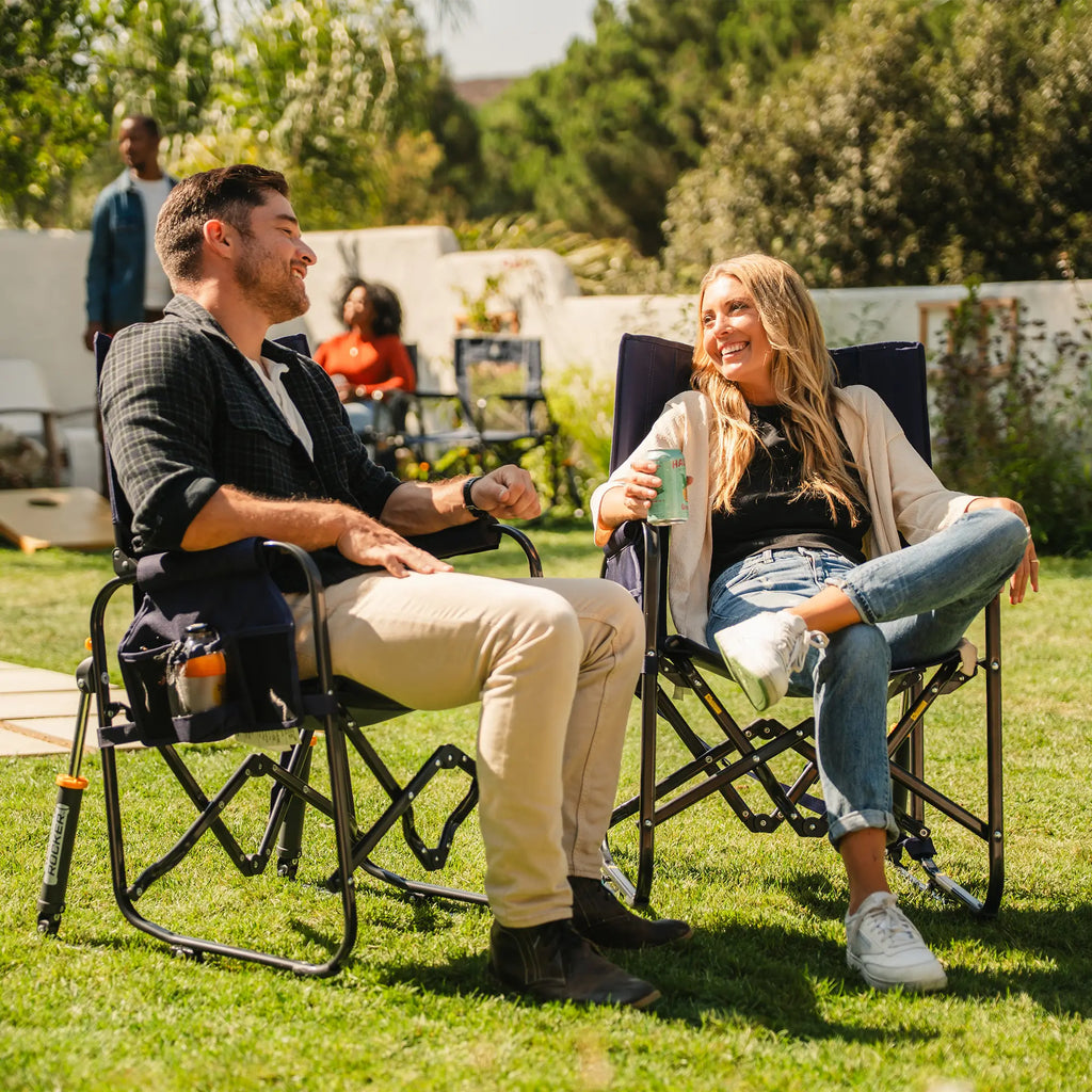 Luxury Camp Stowaway Rocker - Choice 794 - RoadTrip Rocker Smooth Motion Camp Chair Detail