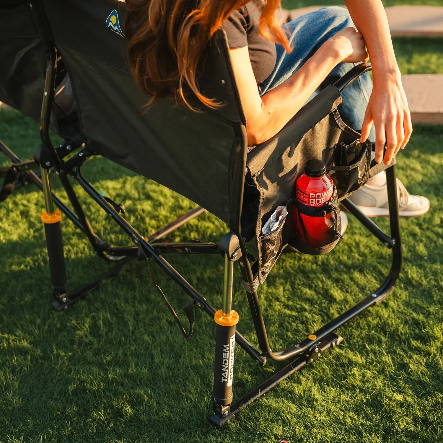 Premium All-Weather Tandem Rocker - Choice 227 - Patented Spring-Action Rocking Chair for Camping Detail