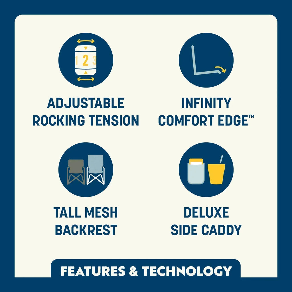 Smooth Motion Adjustable Rocker - NASCAR - Choice 899 - RoadTrip Rocker Smooth Motion Camp Chair Detail