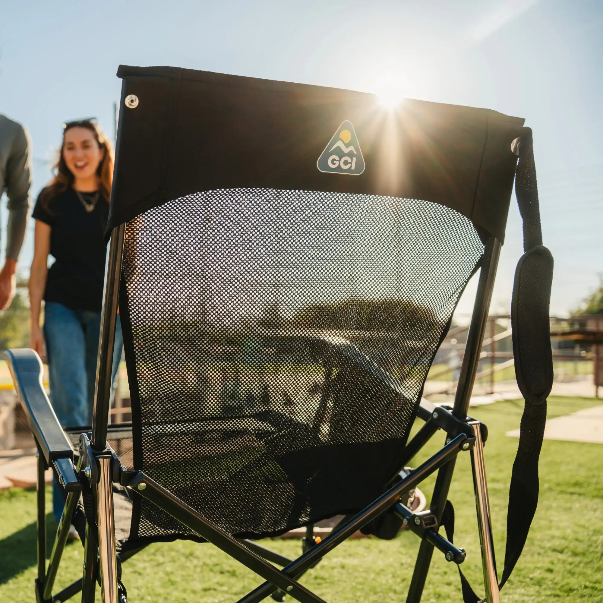 Patented Spring-Action BreezeRocker - Choice 504 - Heavy-Duty Kickback Rocker with Beverage Holder Detail