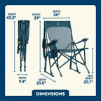 Patented Spring-Action BreezeRocker - Choice 504 - Heavy-Duty Kickback Rocker with Beverage Holder Detail