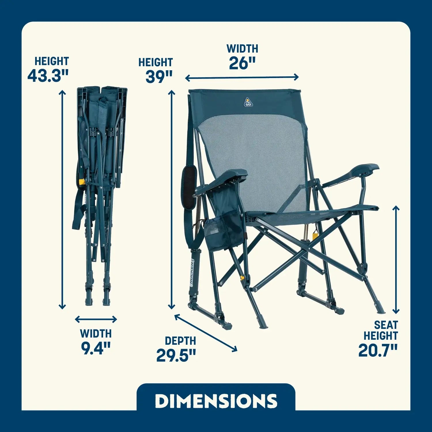 Patented Spring-Action BreezeRocker - Choice 504 - Heavy-Duty Kickback Rocker with Beverage Holder Detail