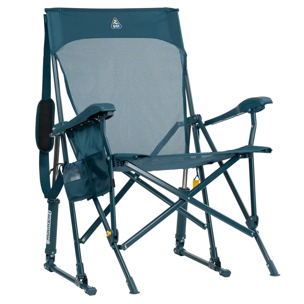 Patented Spring-Action BreezeRocker - Choice 504 - Heavy-Duty Kickback Rocker with Beverage Holder - Teal