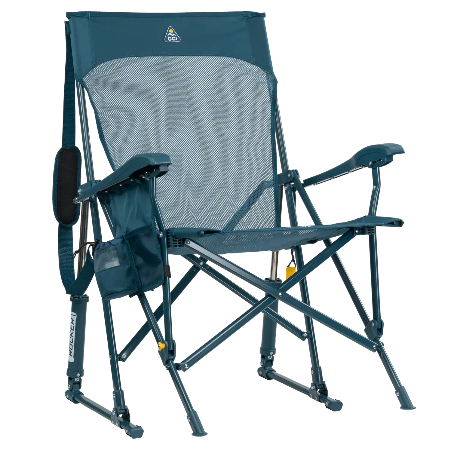 Patented Spring-Action BreezeRocker - Choice 504 - Heavy-Duty Kickback Rocker with Beverage Holder - Teal