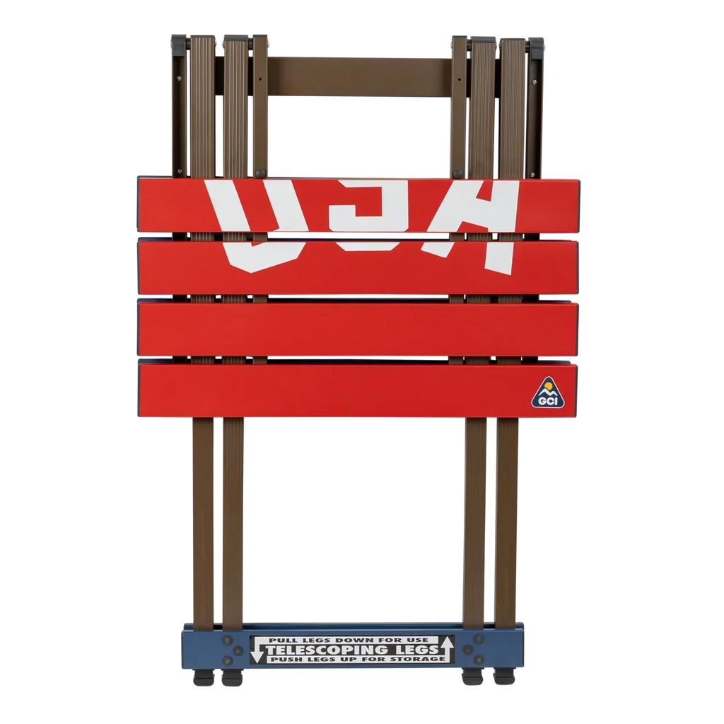 Heat-Resistant Compact Camp Table 20 - USA Anniversary Deluxe - Choice 757 - Portable Camping Table with Heat-Resistant Countertop Detail