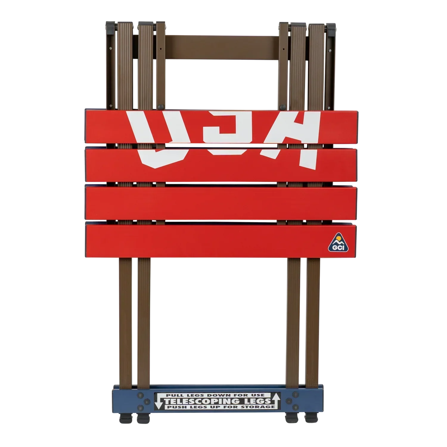 Heat-Resistant Compact Camp Table 20 - USA Anniversary Deluxe - Choice 757 - Portable Camping Table with Heat-Resistant Countertop Detail