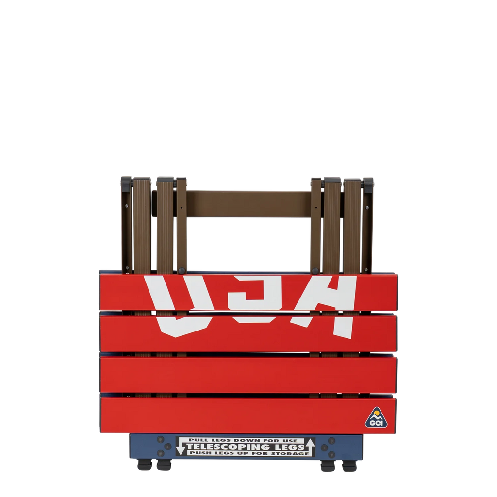 Heat-Resistant Compact Camp Table 20 - USA Anniversary Deluxe - Choice 757 - Portable Camping Table with Heat-Resistant Countertop Detail
