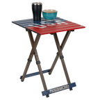 Heat-Resistant Compact Camp Table 20 - USA Anniversary Deluxe - Choice 757 - Portable Camping Table with Heat-Resistant Countertop Detail