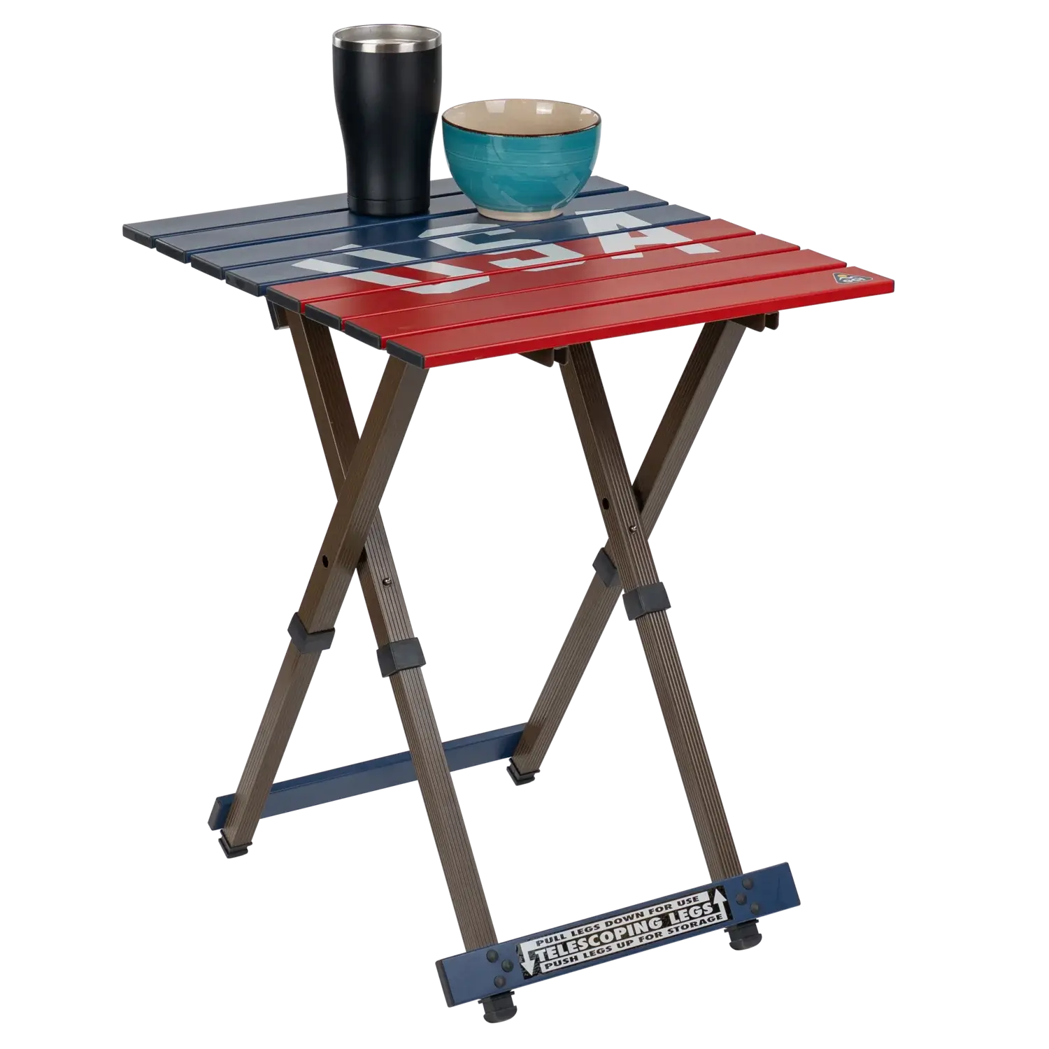 Heat-Resistant Compact Camp Table 20 - USA Anniversary Deluxe - Choice 757 - Portable Camping Table with Heat-Resistant Countertop Detail