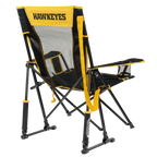 Heavy-Duty Freestyle College Comfort Pro Rocker - Iowa Hawkeyes - Choice 249 - Patented Spring-Action Rocking Chair for Camping Detail