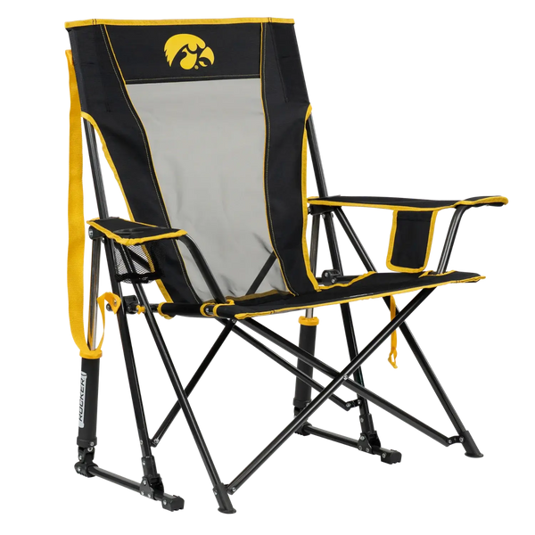 Heavy-Duty Freestyle College Comfort Pro Rocker - Iowa Hawkeyes - Choice 249 - Patented Spring-Action Rocking Chair for Camping - Default Title