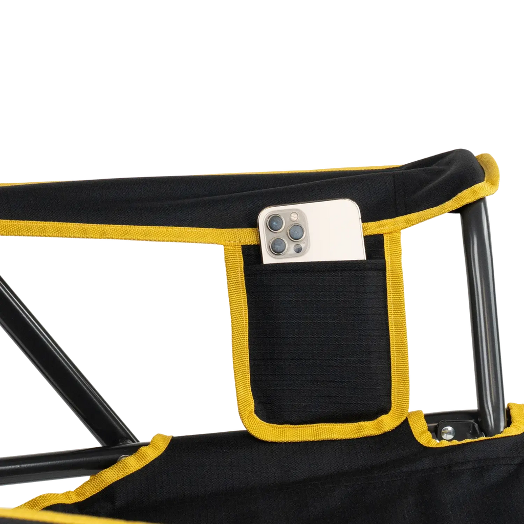 Heavy-Duty Freestyle College Comfort Pro Rocker - Iowa Hawkeyes - Choice 249 - Patented Spring-Action Rocking Chair for Camping Detail