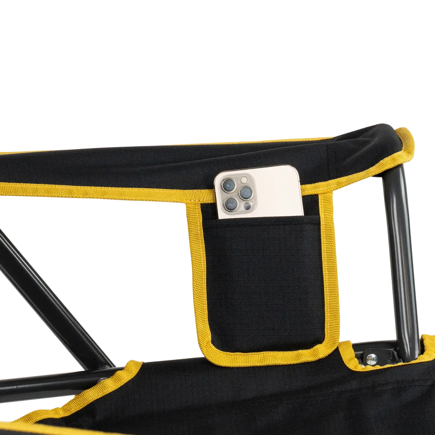 Heavy-Duty Freestyle College Comfort Pro Rocker - Iowa Hawkeyes - Choice 249 - Patented Spring-Action Rocking Chair for Camping Detail