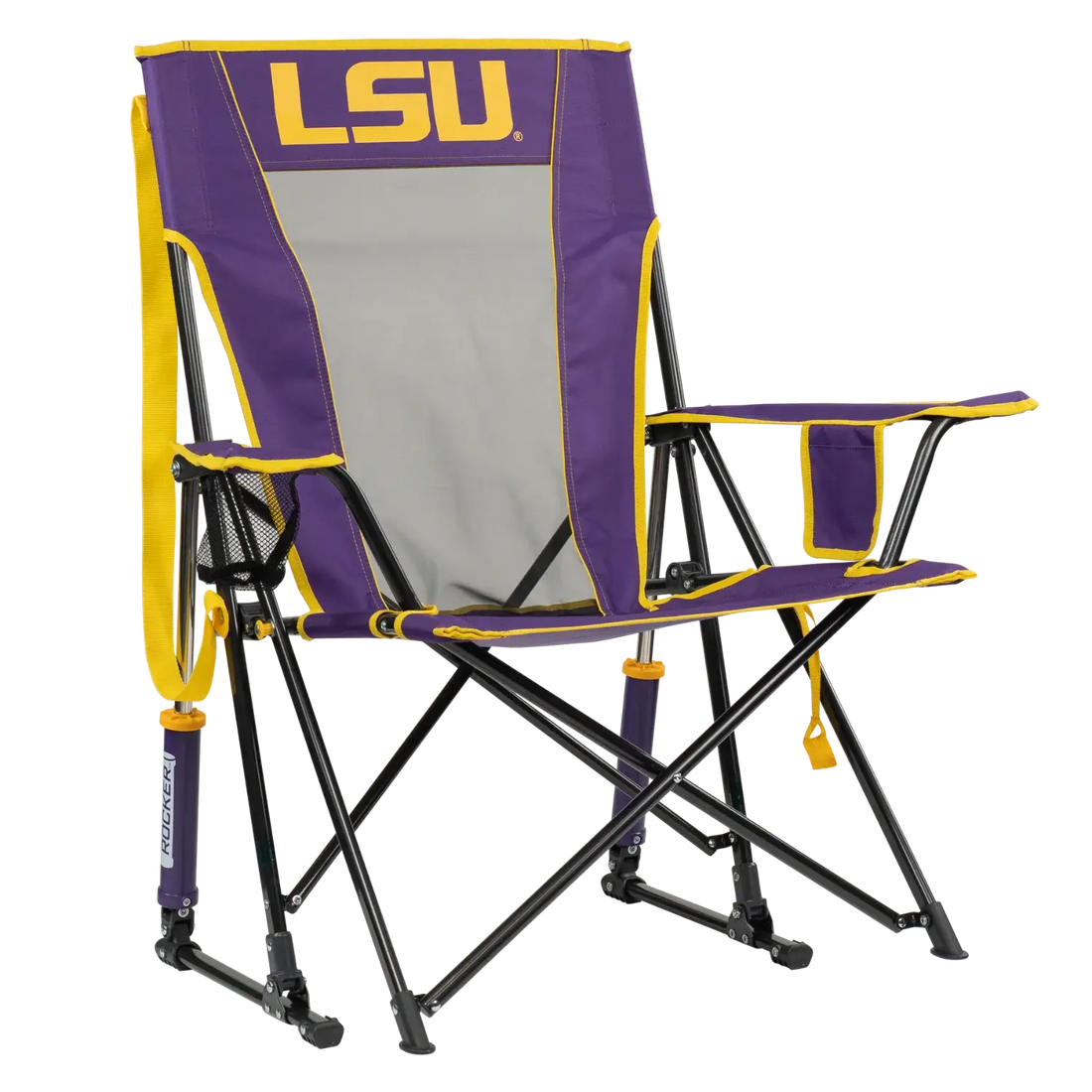 Luxury Camp College Comfort Pro Rocker - LSU Tigers - Choice 880 - Freestyle Rocker Portable Outdoor Folding Chair - Default Title