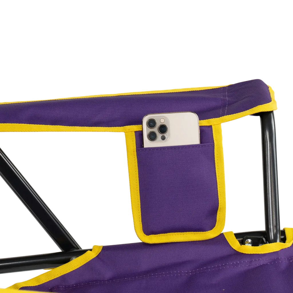 Luxury Camp College Comfort Pro Rocker - LSU Tigers - Choice 880 - Freestyle Rocker Portable Outdoor Folding Chair Detail