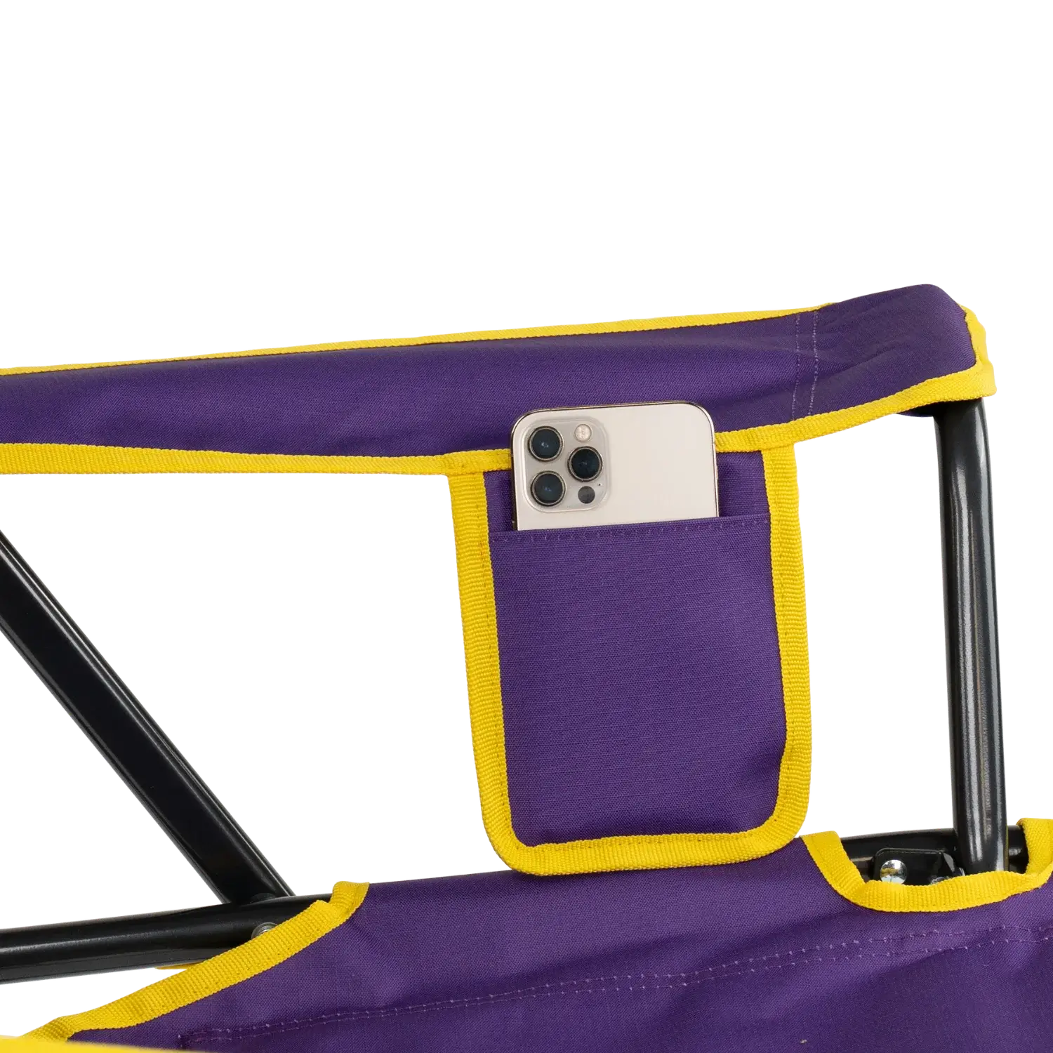 Luxury Camp College Comfort Pro Rocker - LSU Tigers - Choice 880 - Freestyle Rocker Portable Outdoor Folding Chair Detail