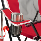 Premium All-Weather College Comfort Pro Rocker - Nebraska Cornhuskers - Choice 161 - RoadTrip Rocker Smooth Motion Camp Chair Detail