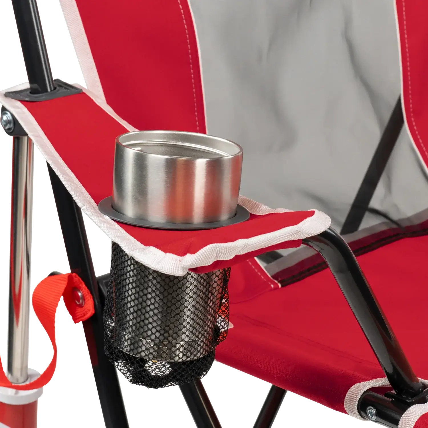 Premium All-Weather College Comfort Pro Rocker - Nebraska Cornhuskers - Choice 161 - RoadTrip Rocker Smooth Motion Camp Chair Detail
