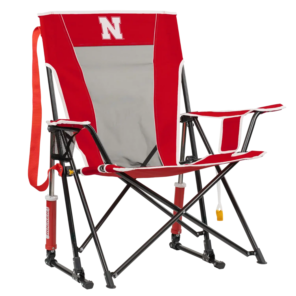 Premium All-Weather College Comfort Pro Rocker - Nebraska Cornhuskers - Choice 161 - RoadTrip Rocker Smooth Motion Camp Chair - Default Title