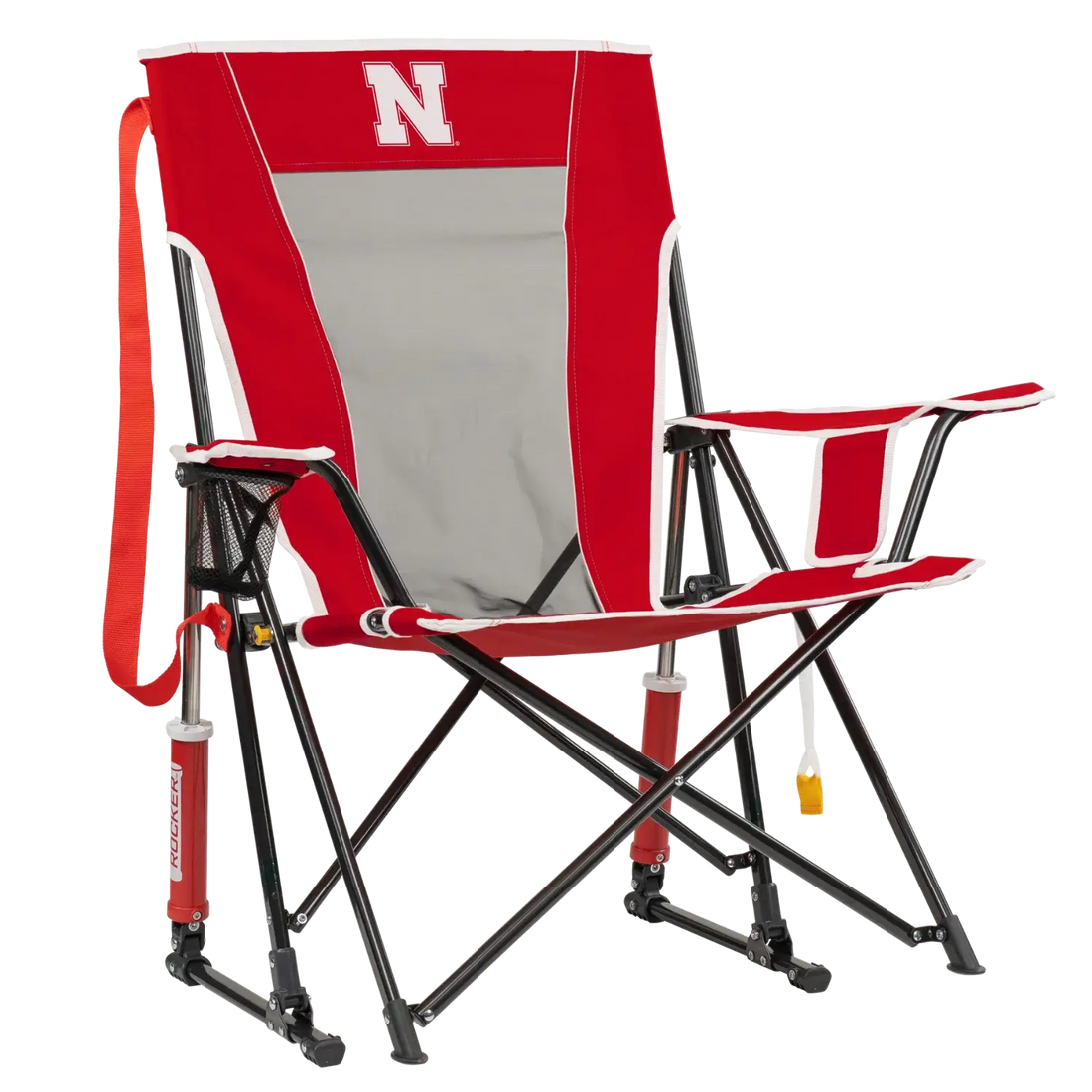Premium All-Weather College Comfort Pro Rocker - Nebraska Cornhuskers - Choice 161 - RoadTrip Rocker Smooth Motion Camp Chair - Default Title