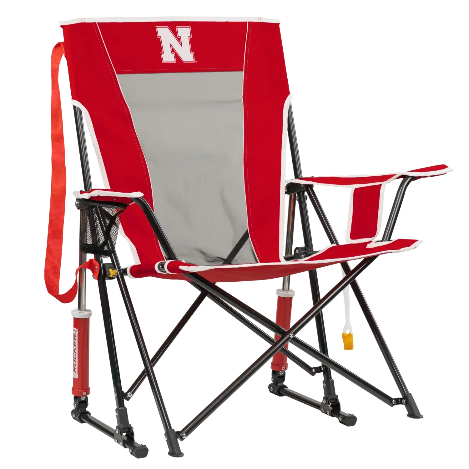 Premium All-Weather College Comfort Pro Rocker - Nebraska Cornhuskers - Choice 161 - RoadTrip Rocker Smooth Motion Camp Chair - Default Title