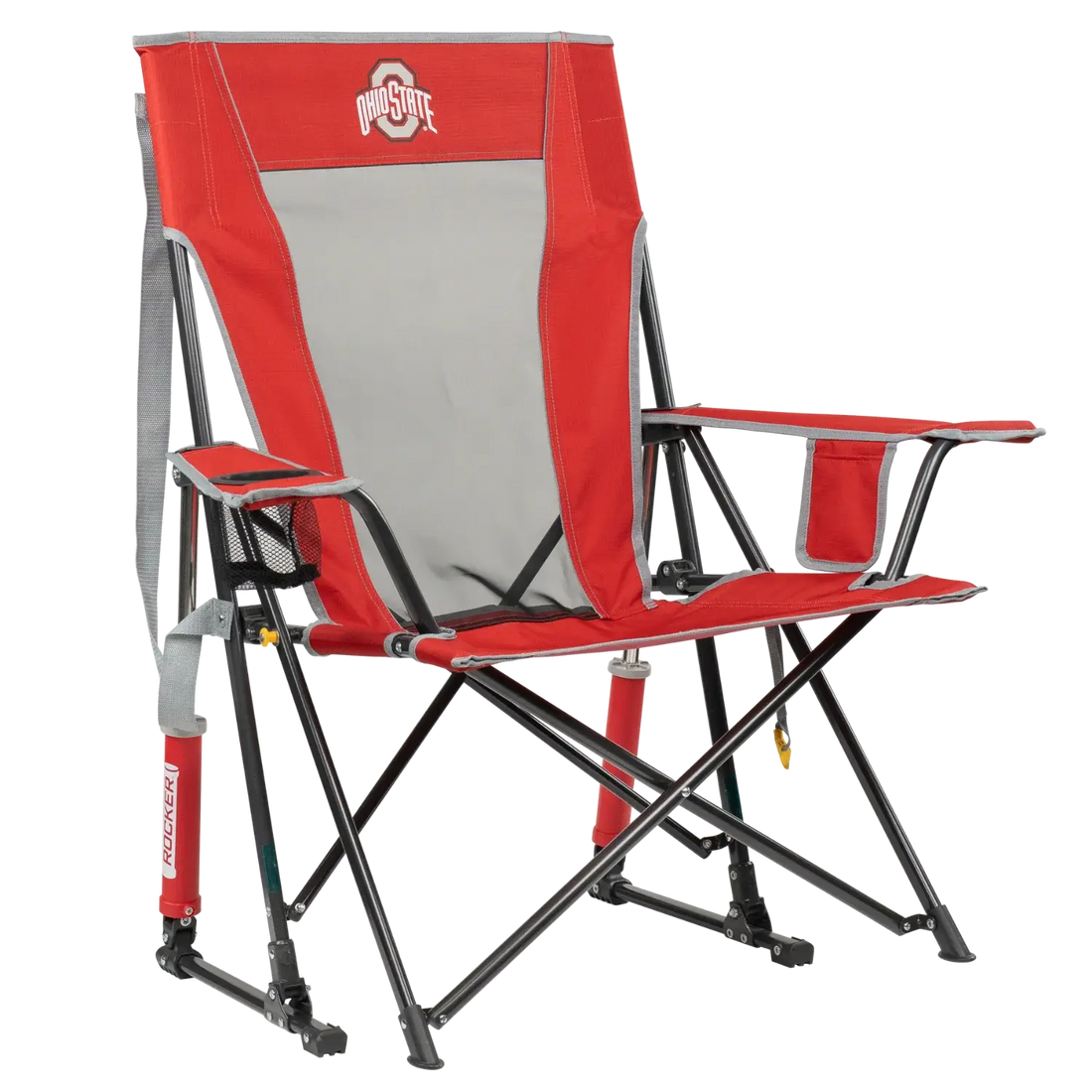 Premium All-Weather College Comfort Pro Rocker - Ohio State Buckeyes - Choice 676 - RoadTrip Rocker Smooth Motion Camp Chair - Default Title